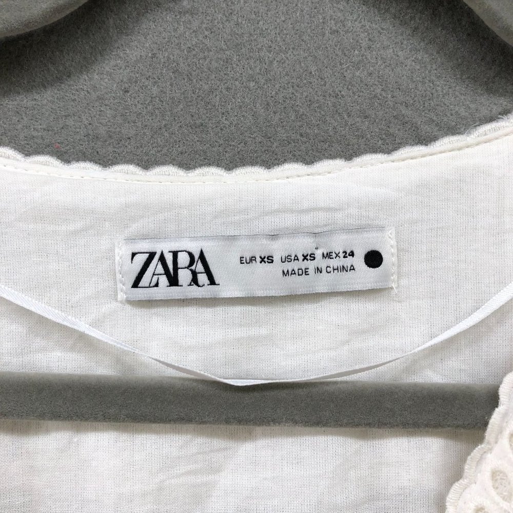 Zara White Eyelet Mini Dress - Picture 8 of 12